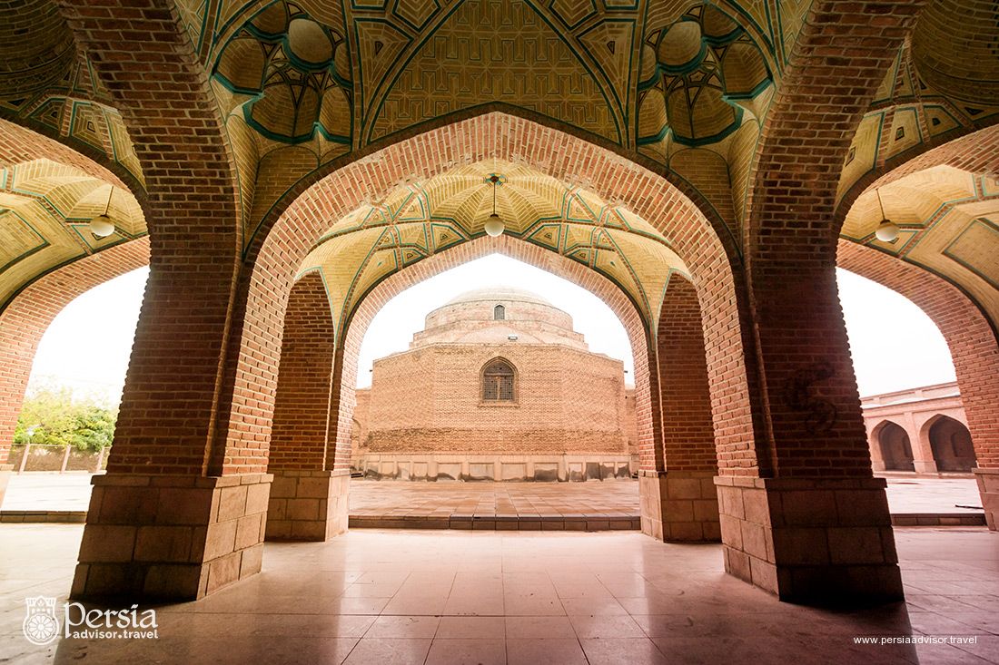 Blue Mosque (Kabud, Kabood), Arched Courtyard Corridor - Tabriz, East Azerbaijan Province, Iran (Persia)